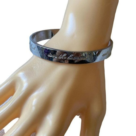 kate spade "Happily Ever After" Silver Plated Bangle Bracelet - Picture 1 of 13